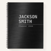 Black Modern Simple Personal Name Professional Notitieboek (Voorkant)