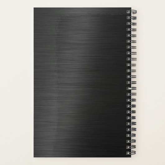 Black Modern Simple Personal Name Professional Planner (Achterkant)