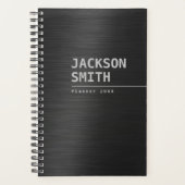 Black Modern Simple Personal Name Professional Planner (Voorkant)