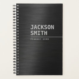 Black Modern Simple Personal Name Professional Planner