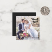 Black Modern Simple Photo HandLettered Notitiekaartje (Voorkant / Achterkant in situ)