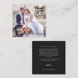 Black Modern Simple Photo HandLettered Notitiekaartje