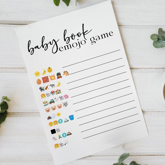 Black Modern Simple Script Baby Book Emoji Game Flyer