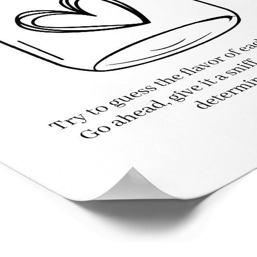 Black Modern Simple Script Baby Guess Baby Food Poster (Hoek)