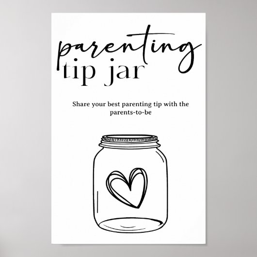 Black Modern Simple Script Baby Parenting Tip Poster (Voorkant)