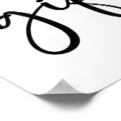 Black Modern Simple Script Baby Shower Books Gifts Poster (Hoek)