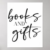 Black Modern Simple Script Baby Shower Books Gifts Poster (Voorkant)