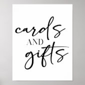 Black Modern Simple Script Baby Shower Cards Gifts Poster (Voorkant)