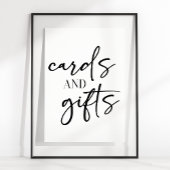 Black Modern Simple Script Baby Shower Cards Gifts Poster