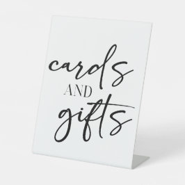 Black Modern Simple Script Baby Shower Cards Gifts Reclamebord Met Voetstuk