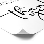 Black Modern Simple Script Baby Shower Diaper Poster (Hoek)