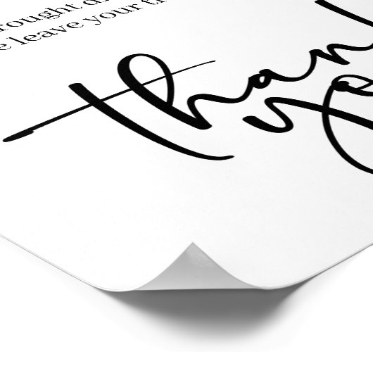 Black Modern Simple Script Baby Shower Diaper Poster (Hoek)