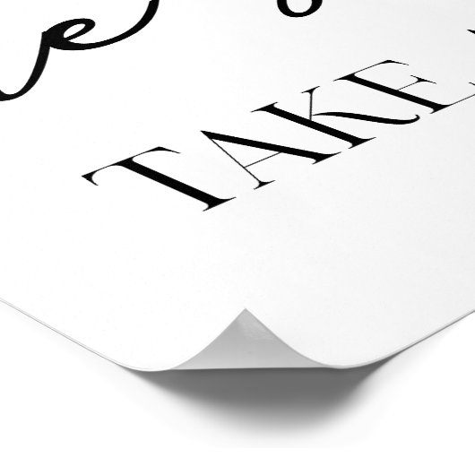 Black Modern Simple Script Baby Shower Favor Poster (Hoek)