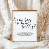 Black Modern Simple Script Baby Shower Game Poster