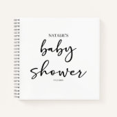 Black Modern Simple Script Baby Shower Notitieboek (Voorkant)