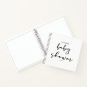Black Modern Simple Script Baby Shower Notitieboek (Binnen)