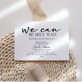 Black Modern Simple Script Bearly Wait Baby Shower Kaart