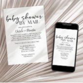 Black Modern Simple Script By Mail Baby Shower Kaart