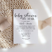 Black Modern Simple Script By Mail Baby Shower Kaart