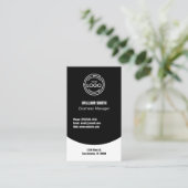 Black Modern Simple Visitekaartje (Staand voorkant)