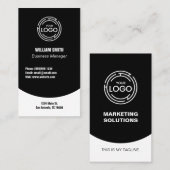 Black Modern Simple Visitekaartje (Voorkant / Achterkant)