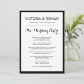Black Modern Simple Wedding Programs Programmakaart (Staand voorkant)