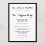 Black Modern Simple Wedding Programs Programmakaart (Voorkant)