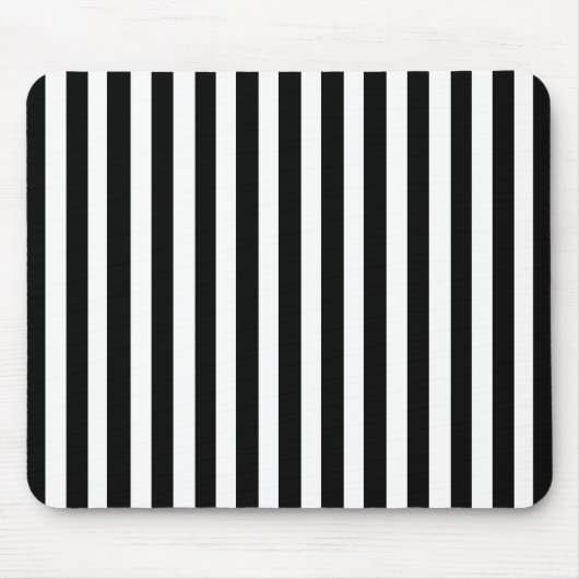 Black Modern Stripe Muismat (Voorkant)