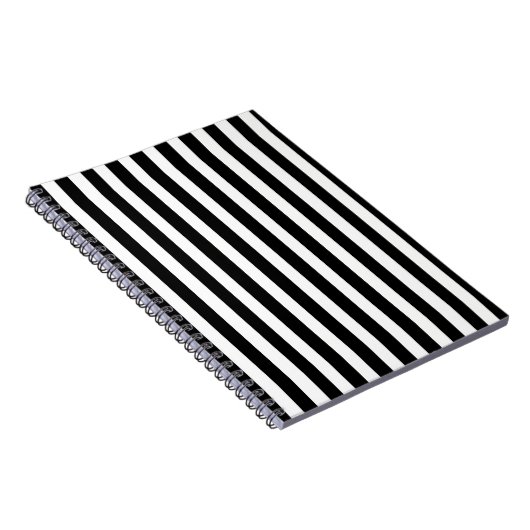 Black Modern Stripes Notitieboek (Rechterzijde)