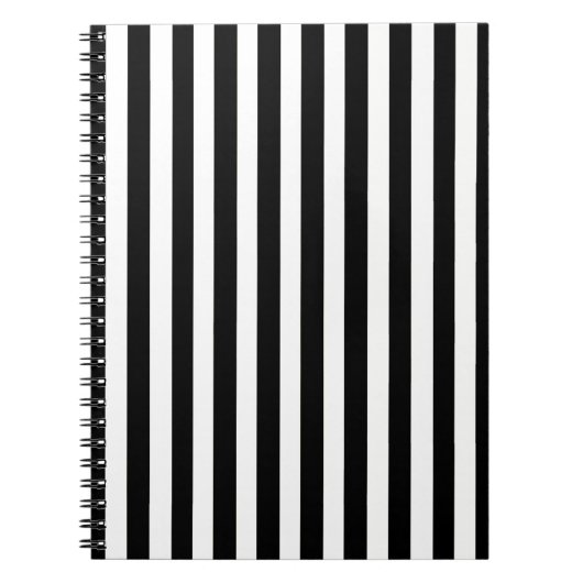 Black Modern Stripes Notitieboek (Voorkant)