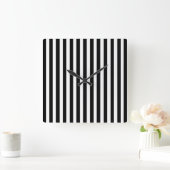 Black Modern Stripes Vierkante Klok (Huis)