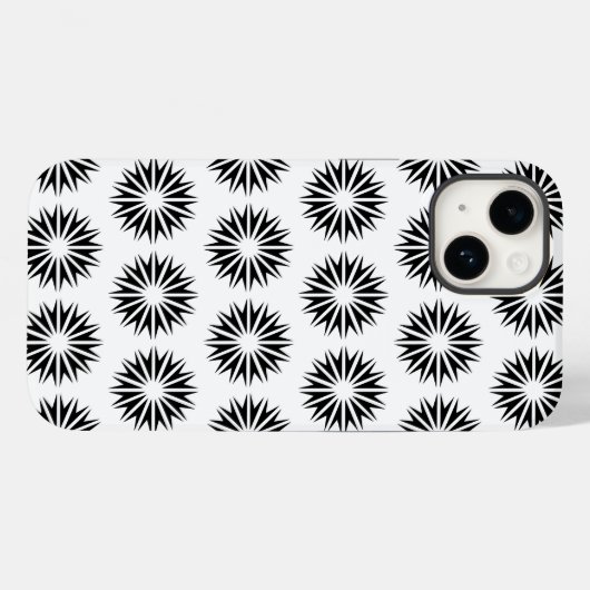 Black Modern Sunbursts Case-Mate iPhone Case (Achterkant (horizontaal))
