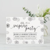 Black | Modern Surprise 50th Wedding Jubileum Kaart (Staand voorkant)