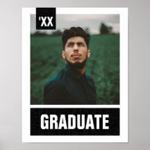 Black Modern Textured Photo Afstuderen