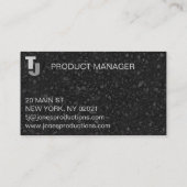 Black Modern Textured Visitekaartje (Achterkant)