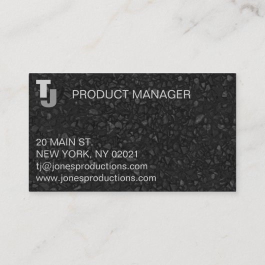 Black Modern Textured Visitekaartje (Achterkant)