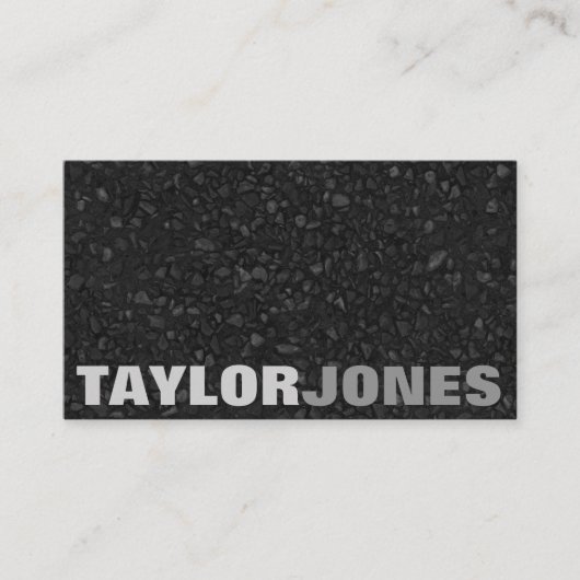Black Modern Textured Visitekaartje (Voorkant)