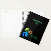 Black Modern Trendy Cleaning Services logo Planner (Display)