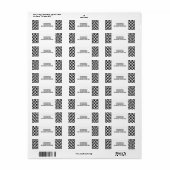 Black Modern Triangles Holiday Adresetiketten Etiket (Full Sheet)