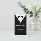 Black Modern Tuxedo Visitekaartjes (Staand voorkant)