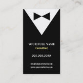 Black Modern Tuxedo Visitekaartjes (Voorkant)