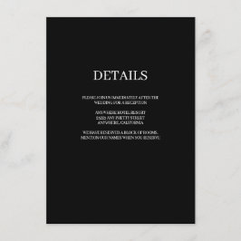 Black Modern Type Wedding Details Kaart