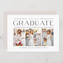 Black Modern Typografie Three Photo Afstuderen