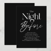 Black Modern Typography Rehearsal Dinner Kaart (Voorkant / Achterkant)