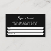 Black Modern Verwijs een vriend Visitekaartje (Achterkant)