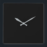 Black Modern Vierkante Klok<br><div class="desc">Elegant zwarte moderne wandklok</div>