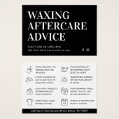 Black Modern Waxing Aftercare Kaart Hair Removal (Voorkant /achterkant)