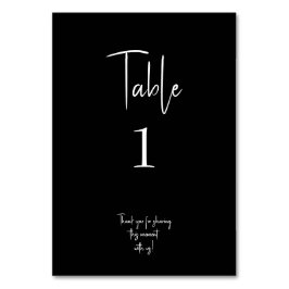 Black Modern Weddenschappen Tabelnummer Kaart