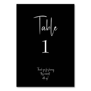 Black Modern Weddenschappen Tabelnummer Kaart