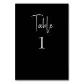 Black Modern Weddenschappen Tabelnummer Kaart (Achterkant)